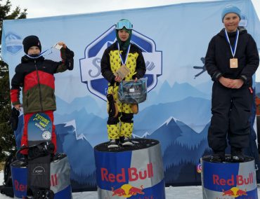 Jonas wird bayerischer Vizemeister im Snowboard Freestyle U12
